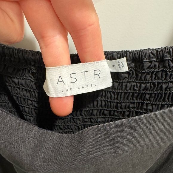 ASTR The Label Black Puff Sleeve Smocked Cotton Midi Dress - Picture 5 of 5